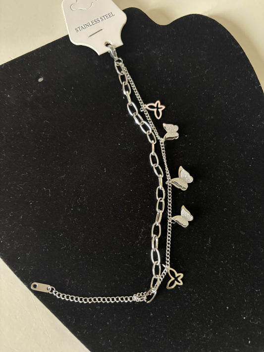 Bracelet papillon en acier inoxydable